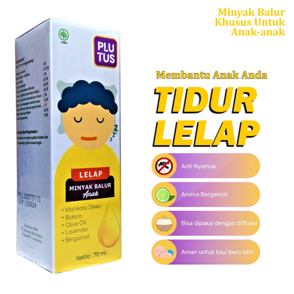 Plutus Lelap 70 ml Untuk meningkatkan kualitas tidur anak Minyak Telon Plus