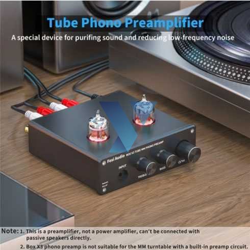 Fosi Audio Preamplifier Bluetooth Phonograph GE5654 Vacuum Tube Box X3 ( Al-Yusi )