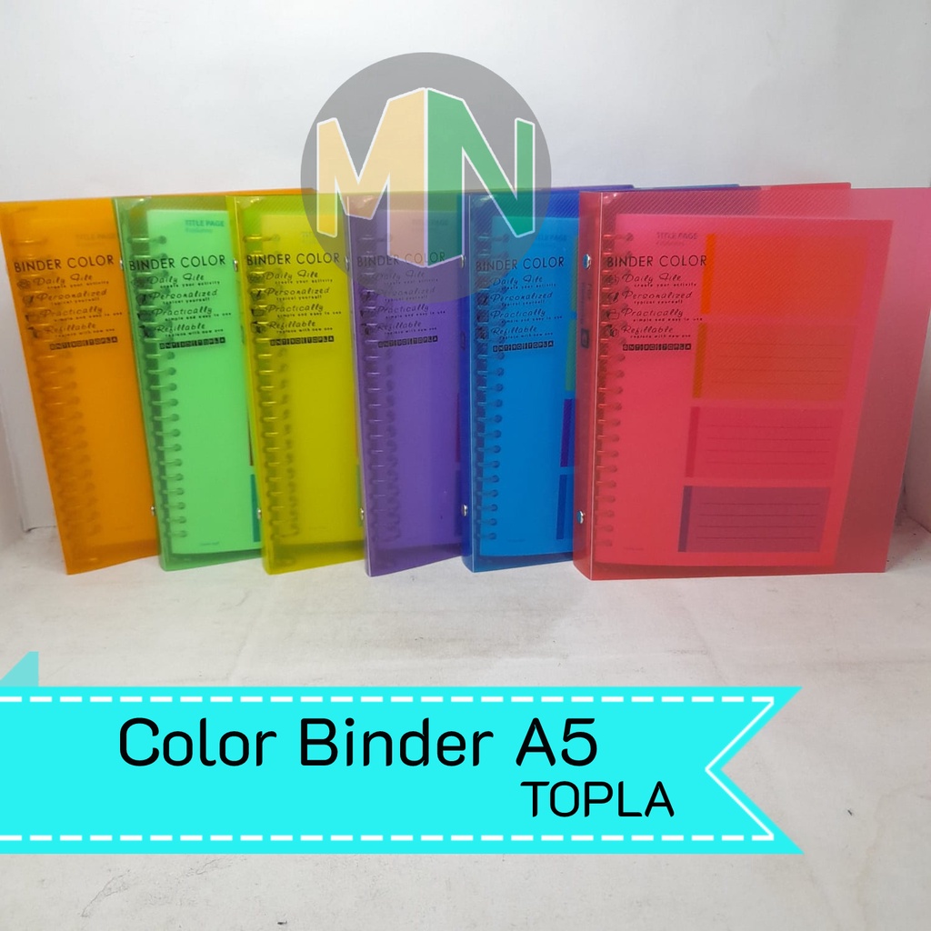 

Binder Color TOPLA A5 Note Buku Ring Loose Leaf