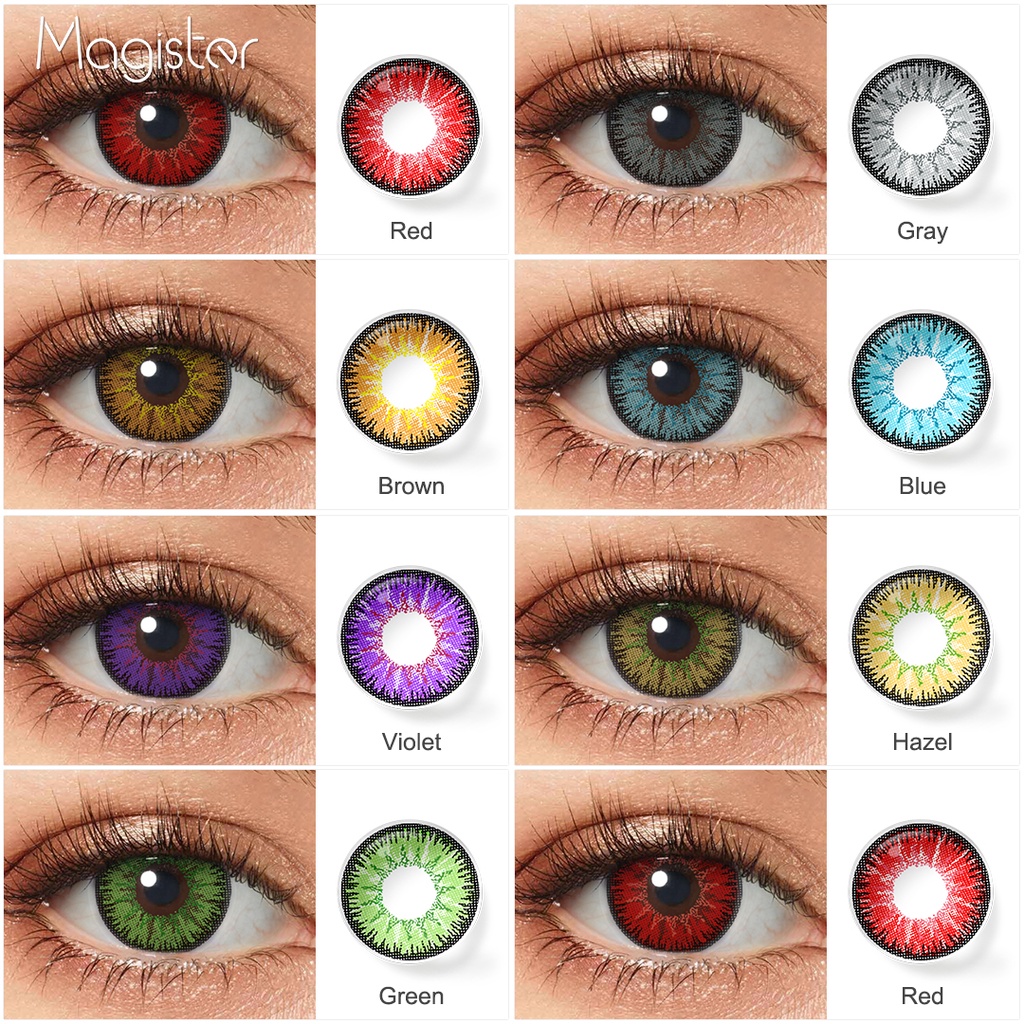 Magister softlens flame cosplay red 1 pasang lensa kontak warna diameter 14.5 MM mata softlens mata korea