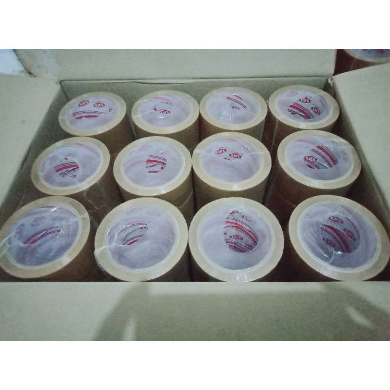 

Lakban bening/coklat 45mm 100 yard 1dus setara daimaru