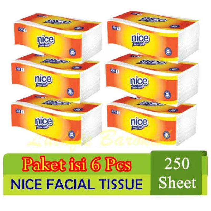 ( Paket isi 6 ) Nice Facial Tisu 180 sheet