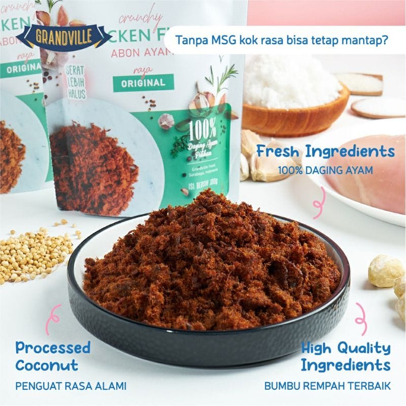 GRANDVILLE FLOSS RASA ORIGINAL BEEF - CHICKEN / 100G