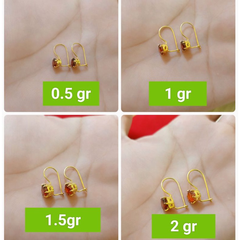 ANTING DESI MATA MERAH PERAK GOLD