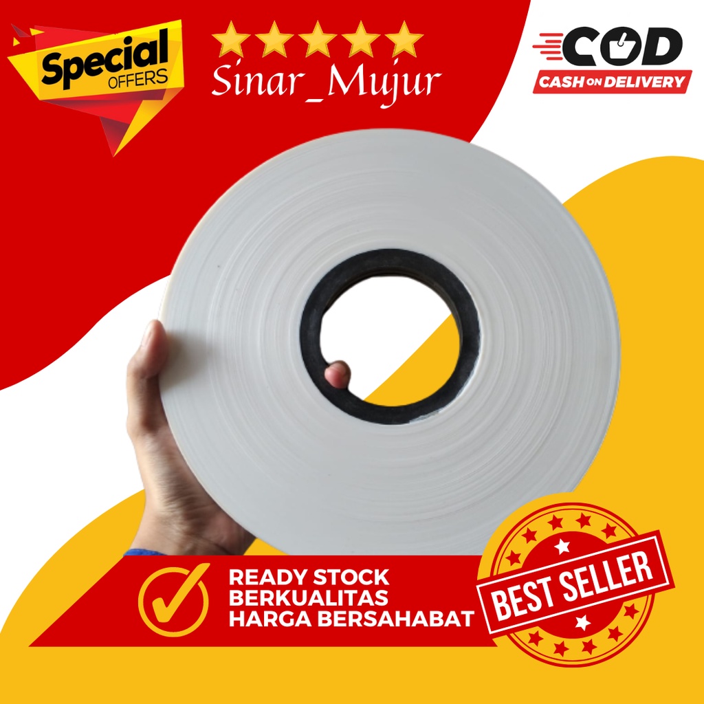 JUMBO Mika Potong Putih Susu / Mika Trafo Toroid (0,075mm x 18mm) 1 roll