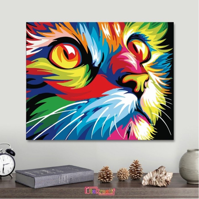 

Terbatas Painting By Numbers Canvas Diy - Set Melukis - Hopeful Cat - 50 X 40Cm Murah