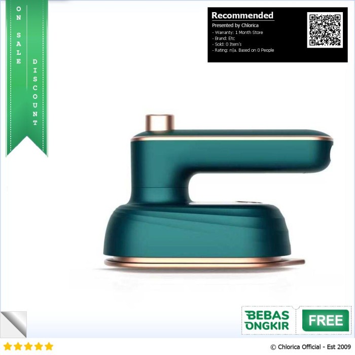 Setrika Uap Karsah Setrika Uap Mini Steamer Ironing Handheld 50ml - HX-6168 - Hijau(Q4K0) Setrika Ua