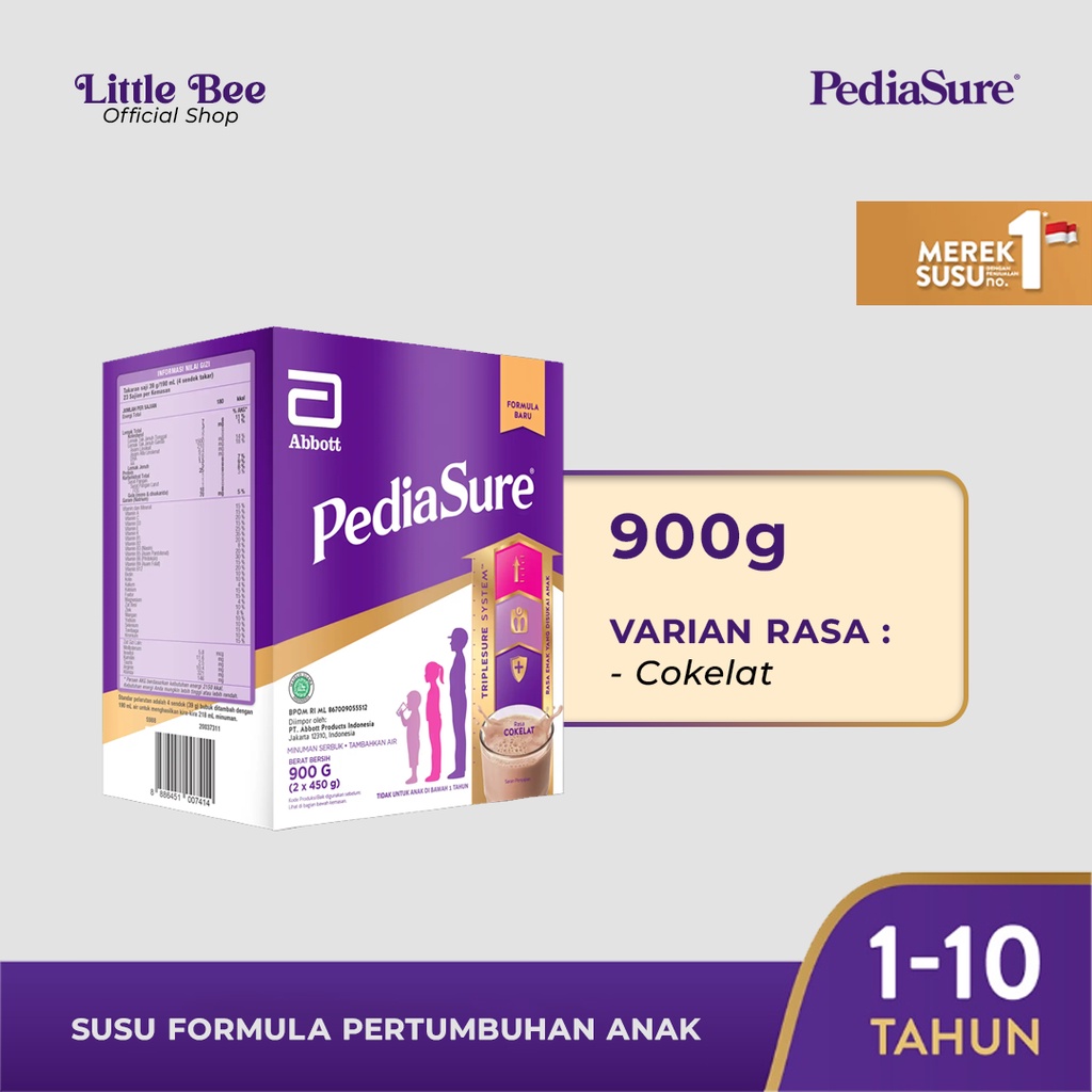 Jual Susu Formula Pertumbuhan Anak 1-10 Tahun | PediaSure 900g | Rasa ...