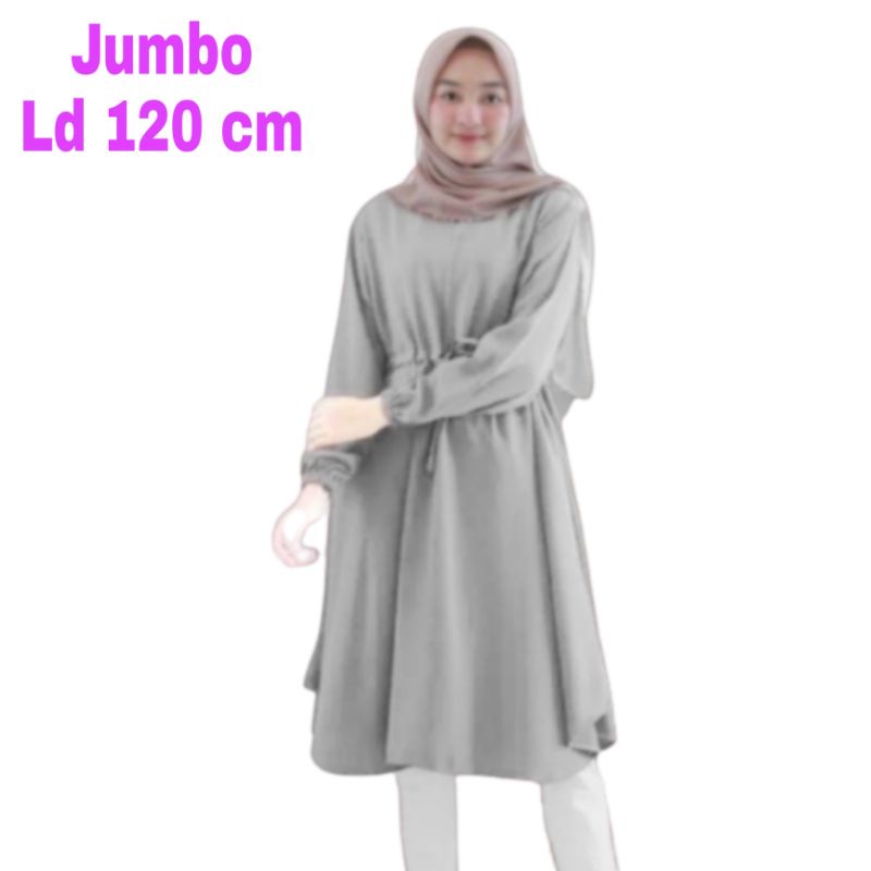 Tunik wanita Jumbo Polos XXL LD 120 Cm Busui Bahan Moscrepe . Atasan Baju Kemeja Tunik Cewek Dewasa Big Size Toerbaru 2023 Kekinian Murah Bertha