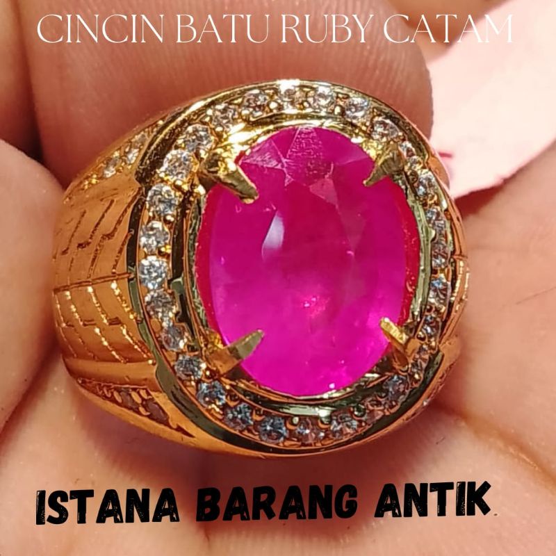 CINCIN BATU PERMATA RUBY CATAM ASLI 100% HIGH QUALITY
