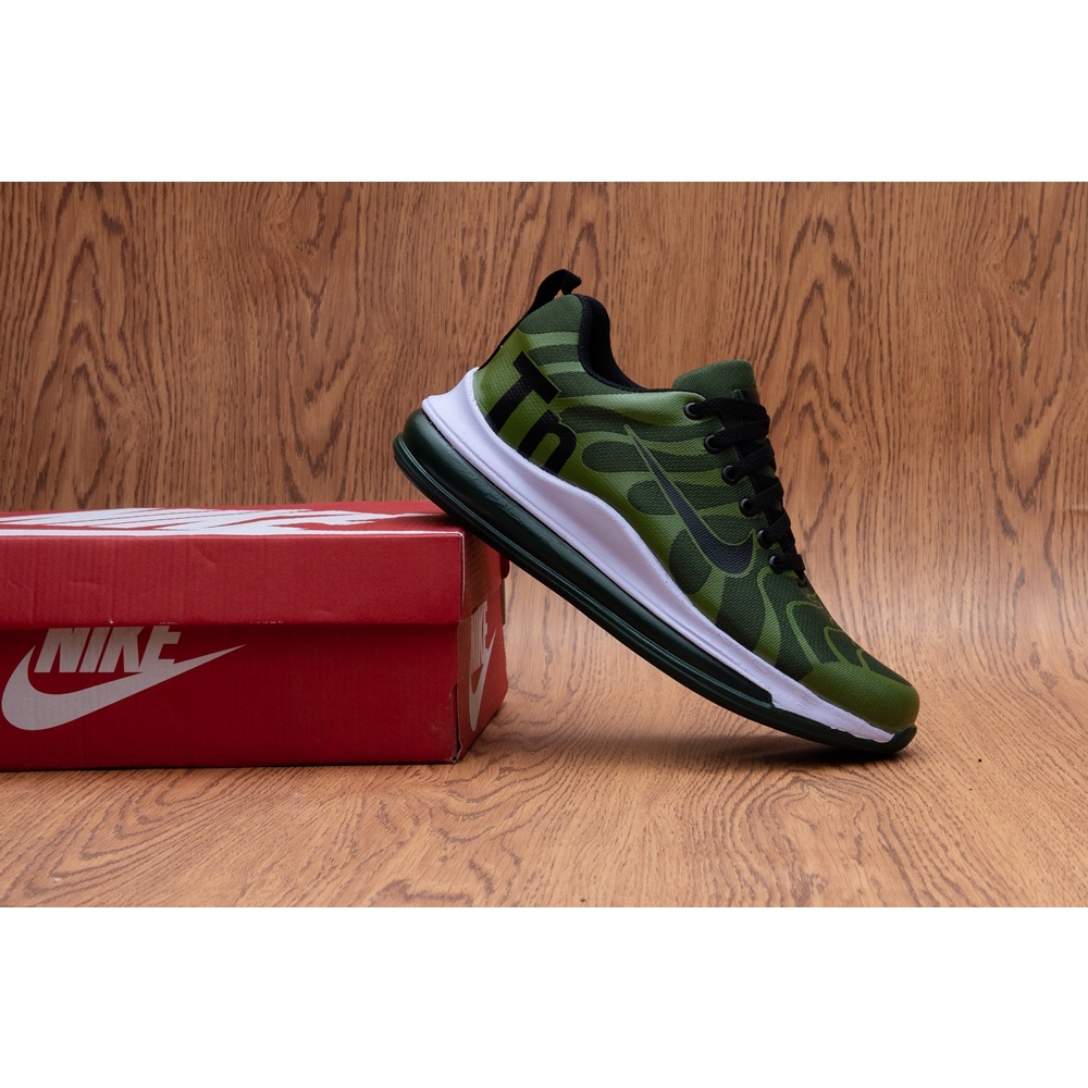 SEPATU OLAHRAGA PRIA SNEAKER NIKE ZOOM TN AIR MAX FLYKNIT LARI SPORT MEN ARMY