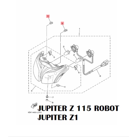 CLIP KLIP REFLEKTOR LAMPU DEPAN VIXION NVL NVA JUPITER Z Z1 115 ROBOT MX KING 150 VEGA R NEW ZR FORCE FI ORIGINAL YGP 3S0-H4374-00