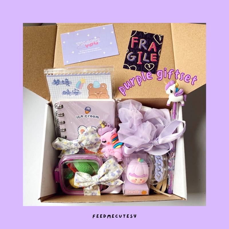 

purple giftset | Feedmecutesy | kado hampers ulangtahun birthday anniversary graduation