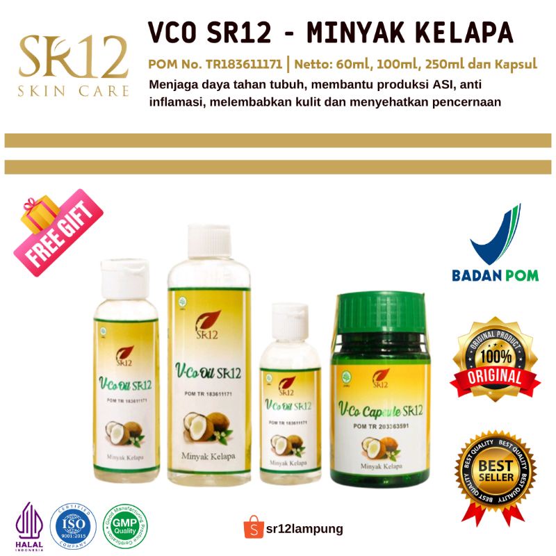 VCO SR12 / VICO SR12 / MINYAK KELAPA MURNI / VCO KAPSUL / MINYAK KELETIK KLETIK KLENTIK KELENTIK ASL