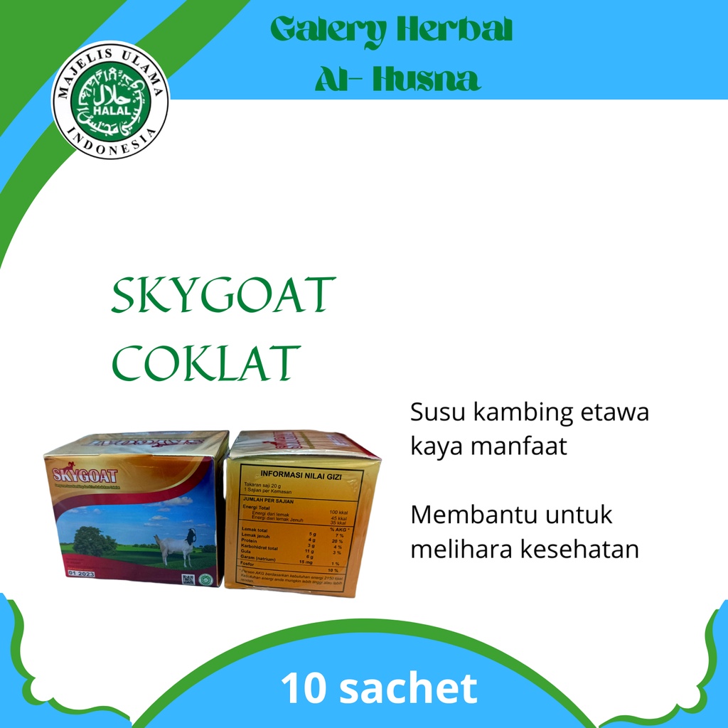 

Skygoat Dengan Susu Kambing plus krim bubuk rasa coklat sachet