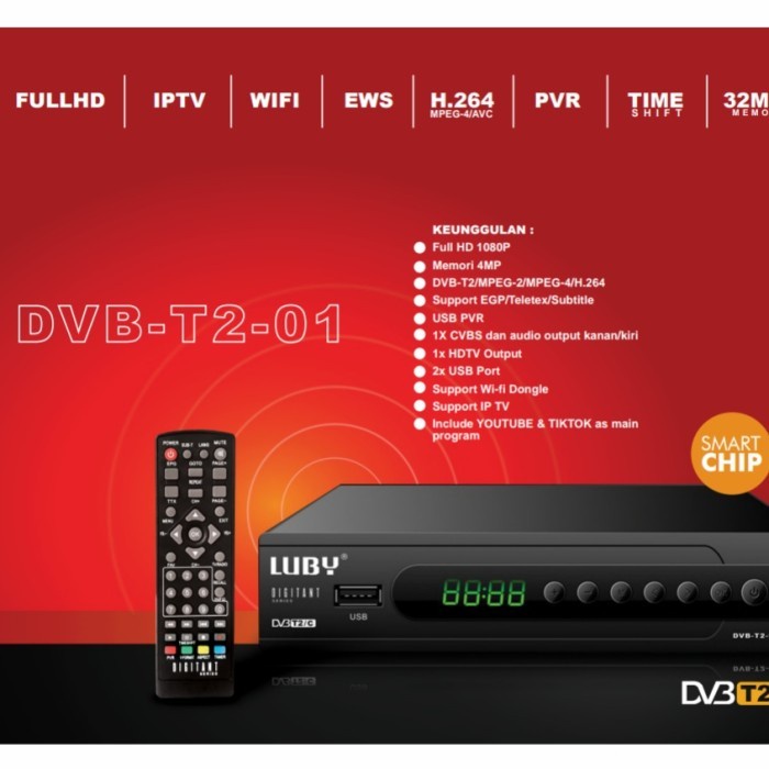 LUBY Set Top Box Digital DVB T2-01/ STB Digital