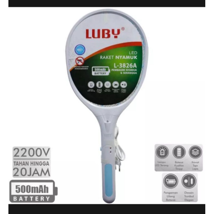 RAKET NYAMUK LUBY /RAKET NYAMUK CAS LUBY L-3826A /luby original