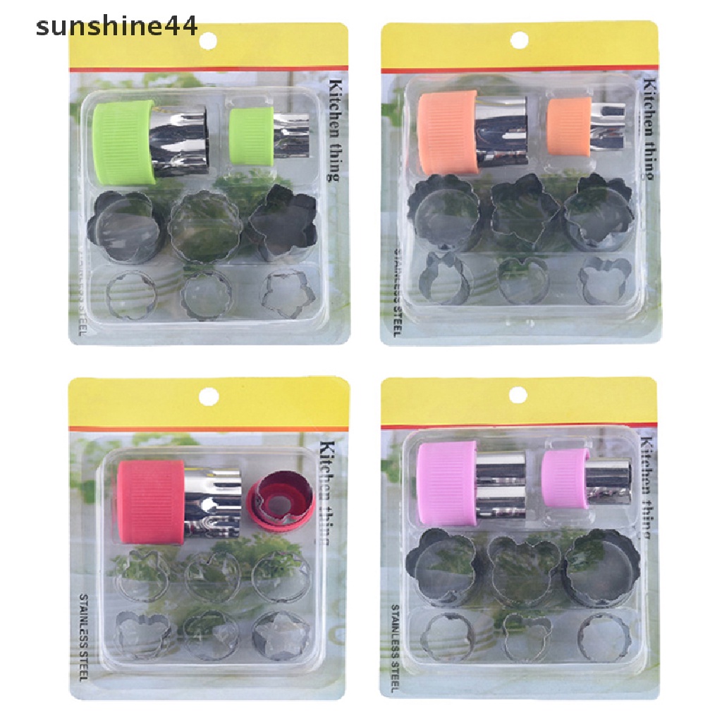 Sunshine 8Pcs / set Cetakan Pemotong Buah / Sayur Portable Bahan Stainless Steel