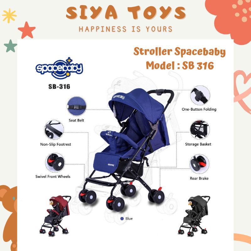 SIYA ✨ FREE BUBBLEWRAP STROLLER SPACE BABY SB 316 315  / STROLLER BAYI 3 POSISI HADAP DEPAN/KERETA DORONG BAYI MURAH KADO BAYI SB316 SB 315