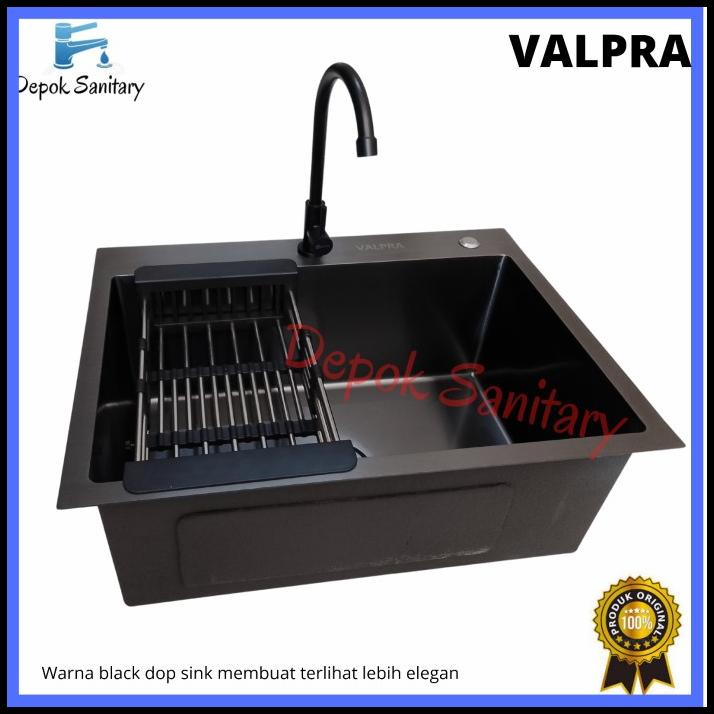 Kitchen Sink Stainless Black Hitam 6045 / Kitchen Sink Hitam Valpra
