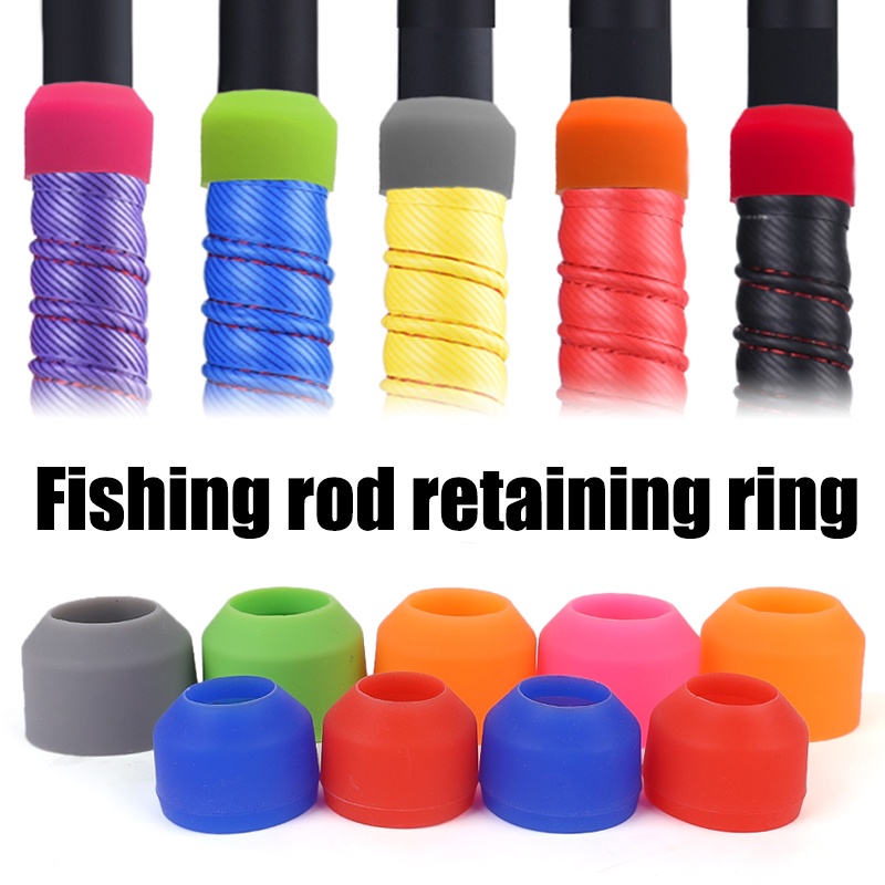 1 Pc Ring Stopper Pelindung Joran Pancing Bahan Silikon Anti Slip Warna Acak