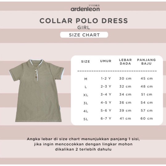 Ardenleon - Girls Collar Polo Dress | Dress Anak Perempuan 1-7tahun