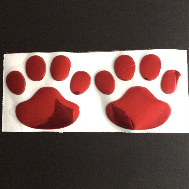 2buah/set Stiker Mobil Dan Stiker Kaki 3D Motif Beruang, Anjing Dan Kucing Jejak Kaki Hewan Stiker Stiker Mobil