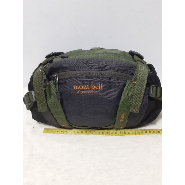 Tas Pinggang Second / Preloved / MONT BELL Waist Bag Hijau Hitam / Tas Pinggang / Tas Selempang / Be