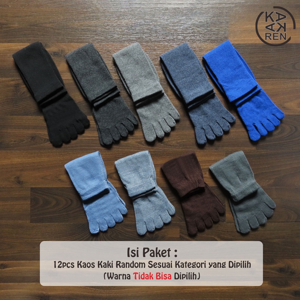 Kakaren Paket Kaos kaki Pria 5 Jari / Kaos kaki kantor 5 Jari Mix 12pc