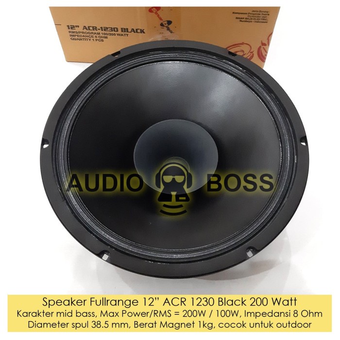Speaker 12 Inch 12" Full Range Acr 1230 Black - Speaker Acr 1230 Black Murah Promo