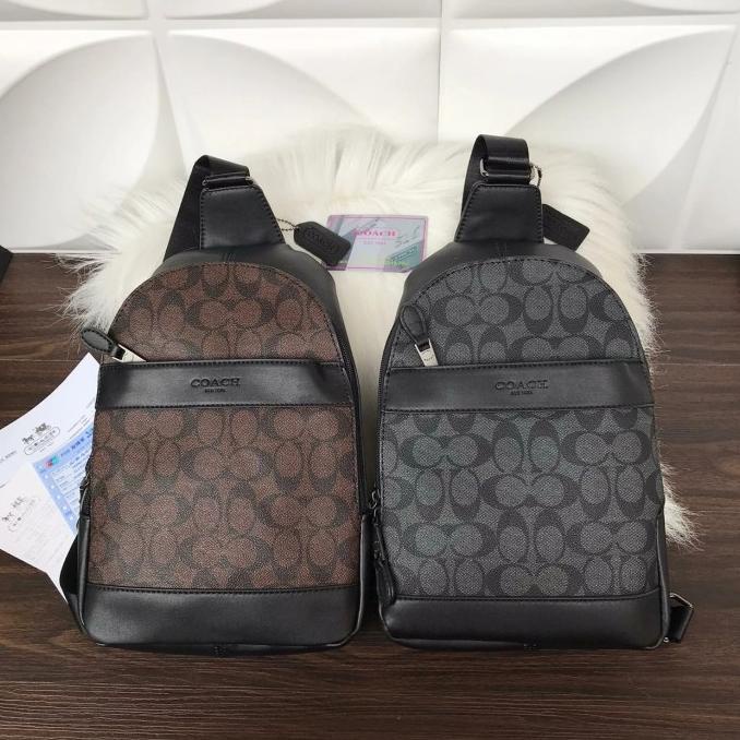 Coach Signature Graham men's Slingbag tas selempang pria Premium sb