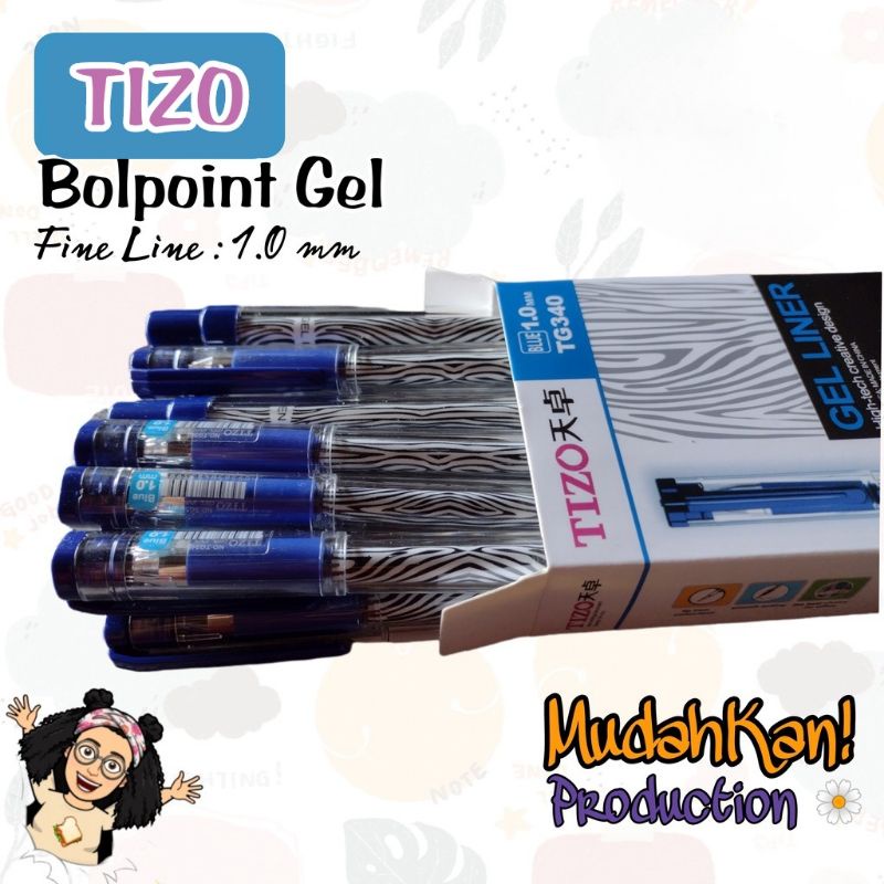 

PULPEN GEL LINER " TIZO " TG-340 1.0 mm [ 1 Box isi 12 ] [ 1 Box isi 6 ] / Pulpen Gel / Pulpen Design / Pulpen Guru / Pulpen Per BOX isi 12 / Pulpen Tinta Biru
