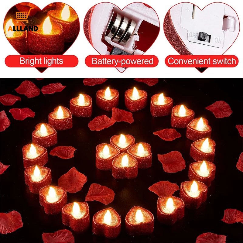 Lampu LED Bentuk Hati Mini Tenaga Baterai Untuk Dekorasi Hari Valentine