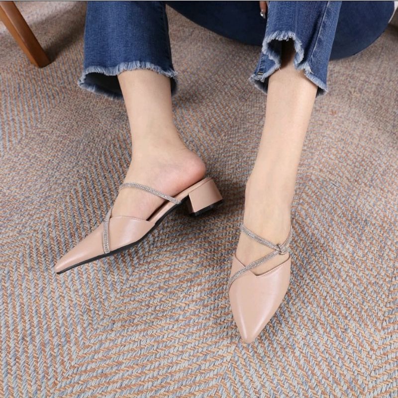 ABBUSHOES AG 15 bapau mules tali import besty 5cm