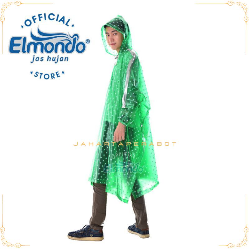 Elmondo Jas Hujan PC-713 Poncho Lengan Polkadot / Mantel Jas Hujan PVC Poncho Lengan Motif Polkadot