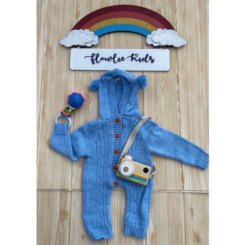 Jumper Cable Rajut Halus Tebal Lembut Jumpsuit Cable Untuk bayi 0-8 bln baju kodok anak tebal