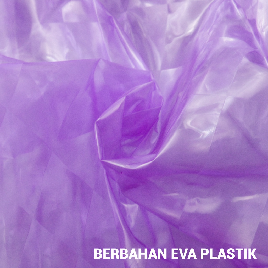 Jas Hujan Dewasa Wanita Korea Fashionable Anti Air Motif Kotak Transparant -520