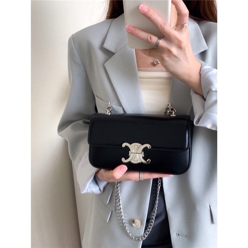 Suhao niche design chain underarm bag womens 2022 new high-end fashion baguette bag shoulder messenger small square bag