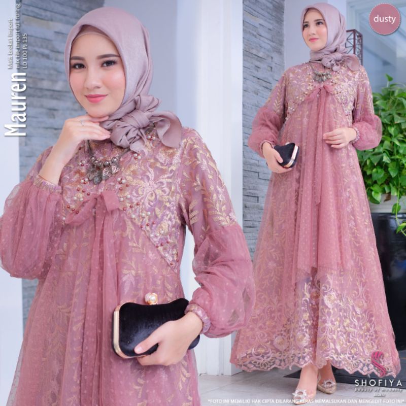 [NEW] Gamis brukat / baju kondangan /pesta / Mauren Dress by Ori Shofiya