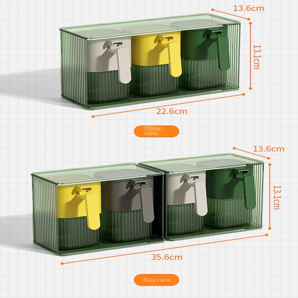 Solighter Seasoning Kotak Penyimpanan Bumbu 2kisi Toples Penyimpanan Rumah Tangga Toples Pengocok Garam Botol Wijen Dengan Tutup Wadah Gula Lada