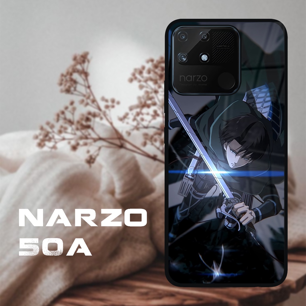 Case Kilau Realme Narzo 50a | Narzo 50A| Casing Hp Realme | Pelindung Smartphone | Motif Levi