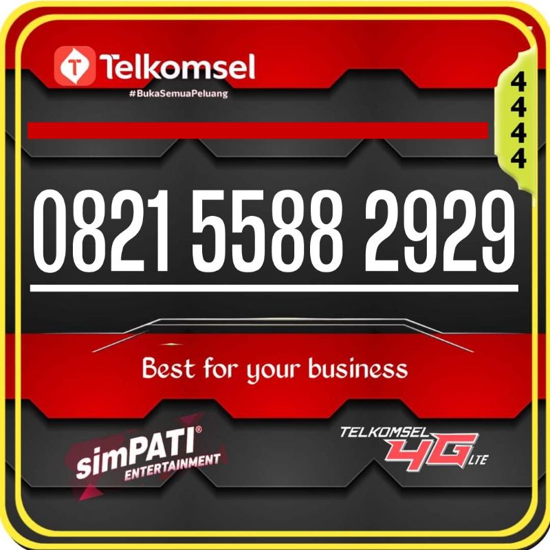Nomor Cantik Simpati Hoki 5588 2929 - Kartu Perdana Telkomsel Simpati Hoki 5588 2929