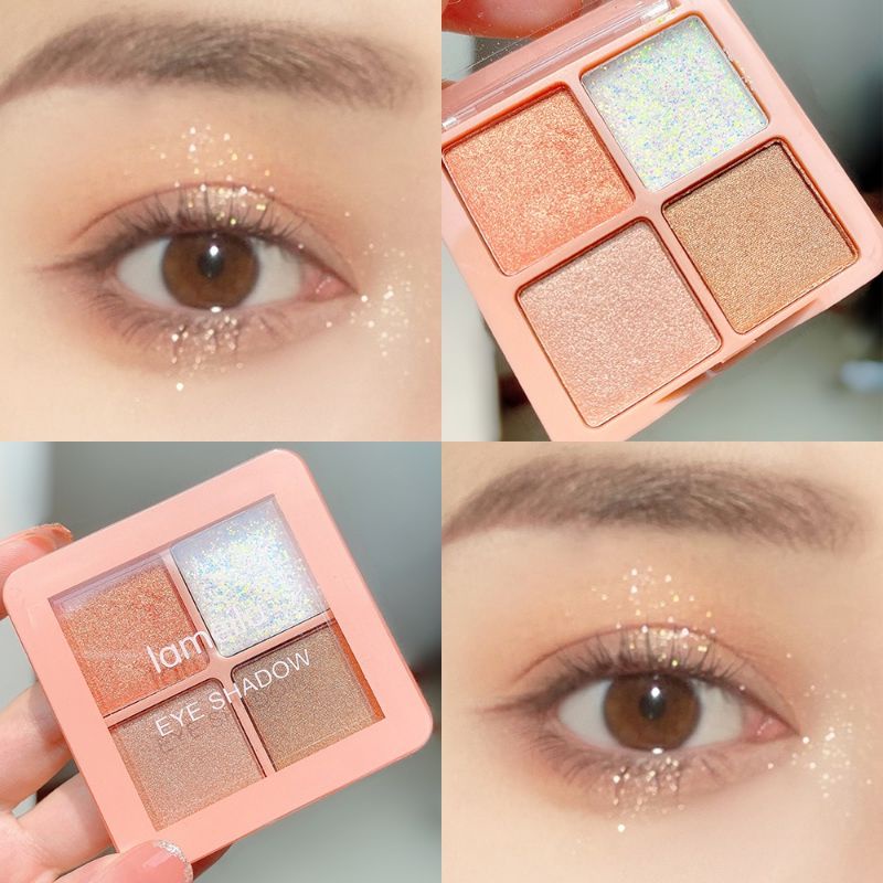 Lameila Eyeshadow 4 Warna Kombinasi Glitter Tahan Lama