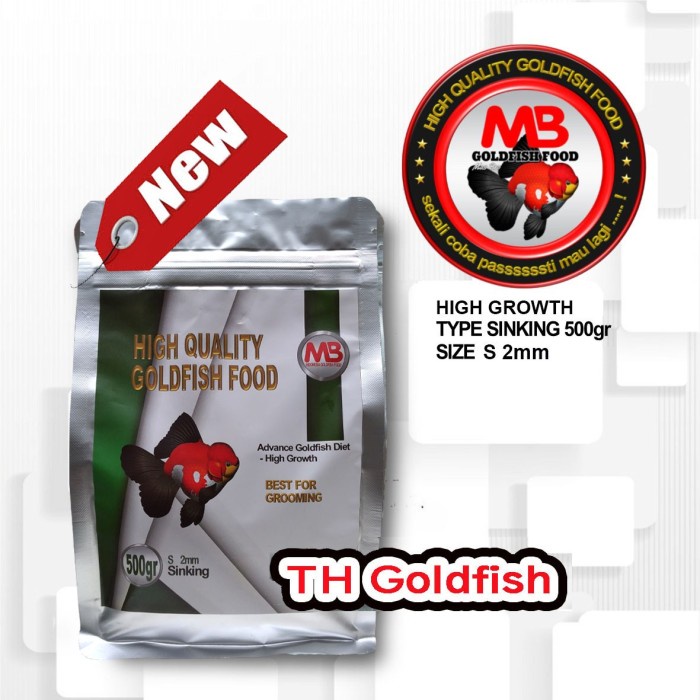 NEW MB Food Hi Growth 500 gr Size S (2 mm), Makanan Ikan