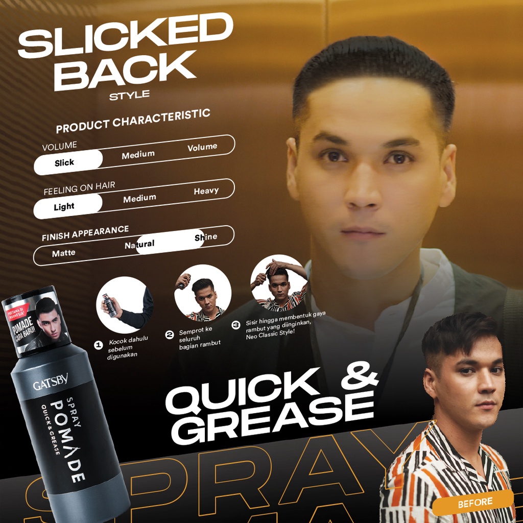 Gatsby Spray Pomade Quick Grease &amp; Quick Volume 150ml