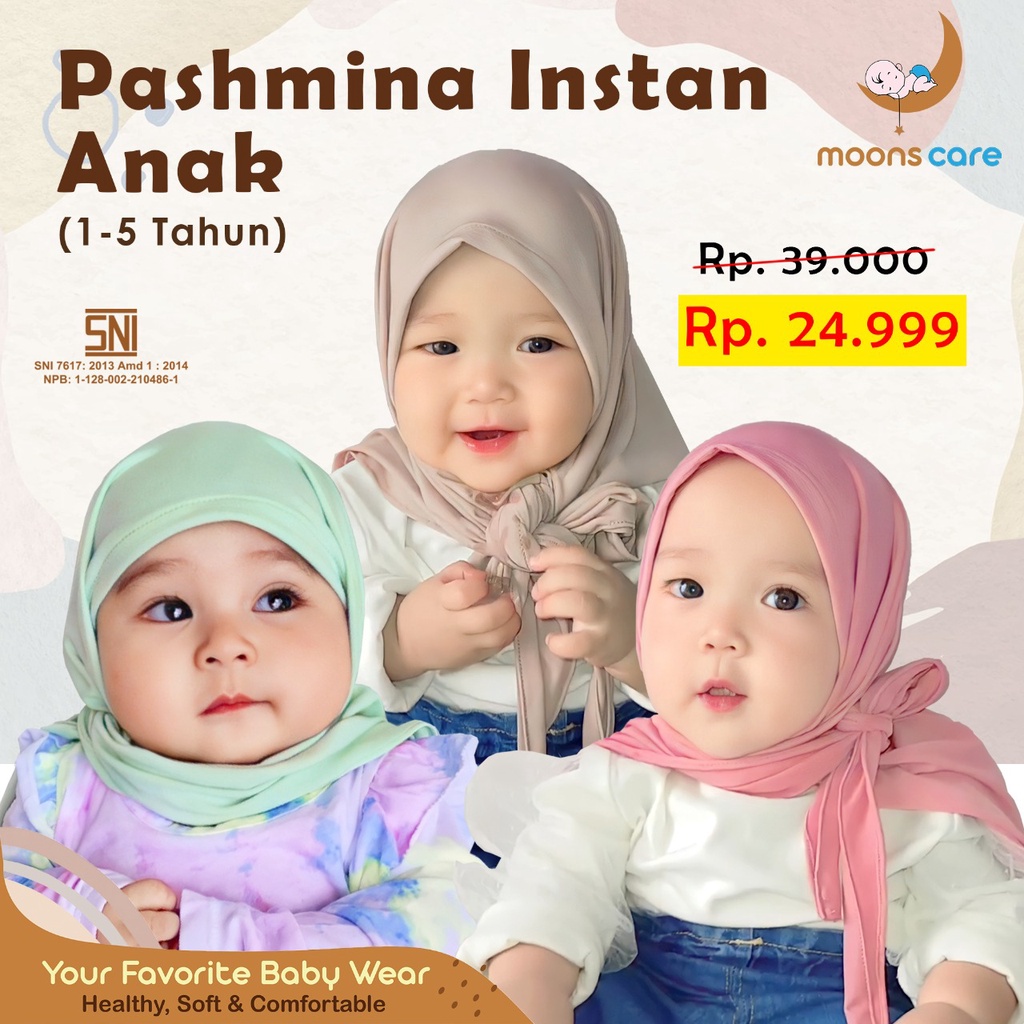 Pashmina Instan Anak Spandex Jersey Premium - Segitiga Instan Anak - DITABABYCOLLECTION