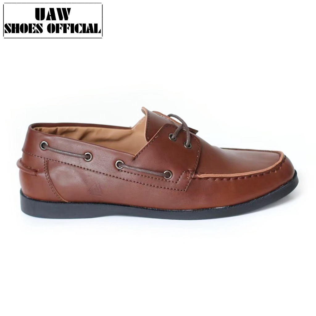 uawshoesofficial - VALIANT 1.4 BROWN I LOAFERS MAN - Sepatu Untuk Santai Pria Loafers Original Tali