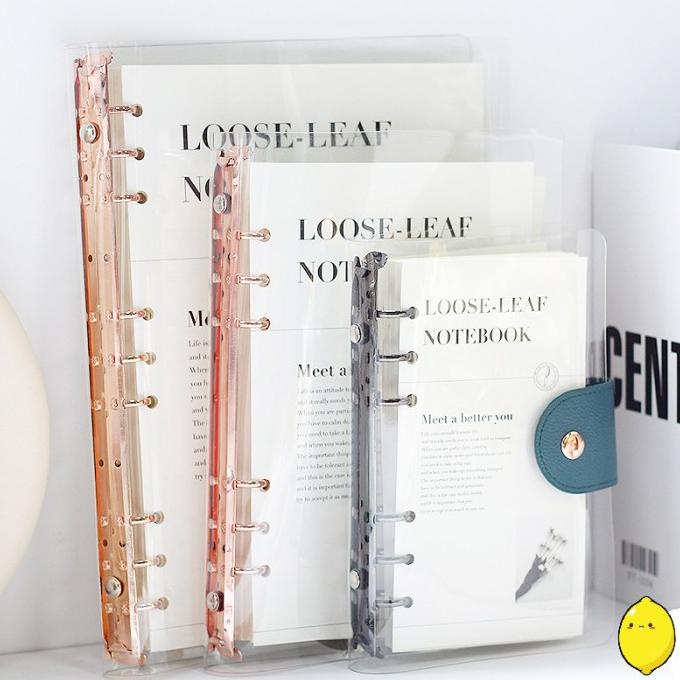 

Binder 6 Ring Transparan Korean Glow Transparent 6 Ring Binder