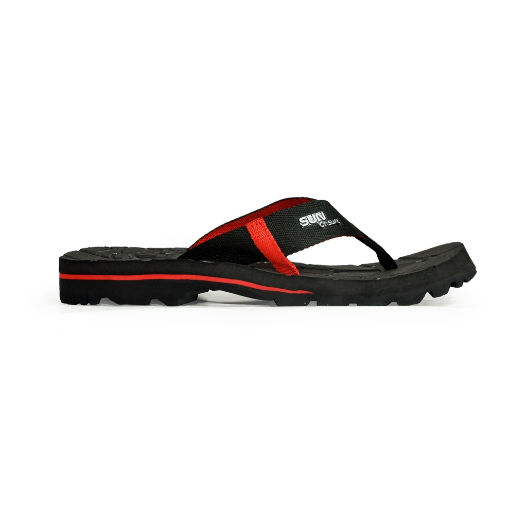 Sun Casual - Sanggar Black / Red | Sandal Pria | Sandal Casual Pria