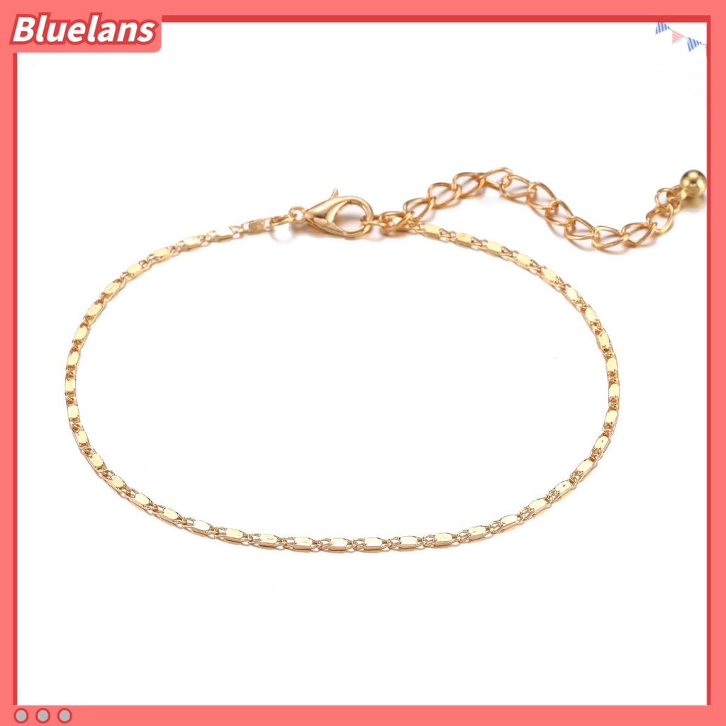 4 Pcs Gelang Kaki Multilayer Adjustable Bahan Alloy Bentuk Hati Gaya Vintage Untuk Wanita